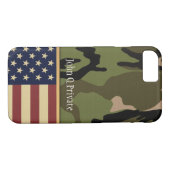 Amerikanische Flaggen-Camouflage-Namenschablone Case-Mate iPhone Hülle (Rückseite (Horizontal))