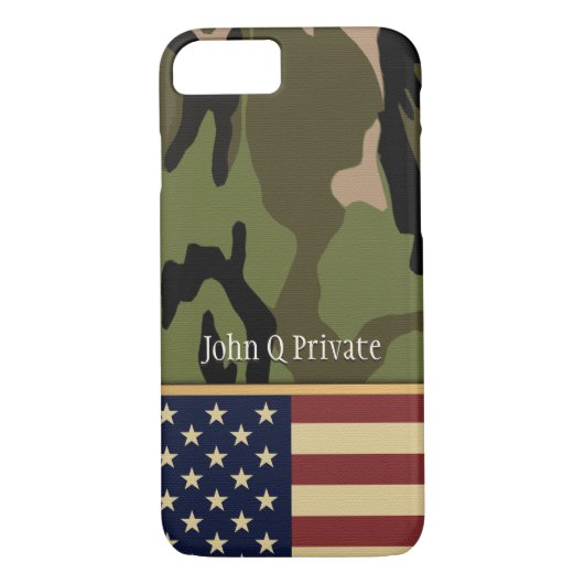 Amerikanische Flaggen-Camouflage-Namenschablone Case-Mate iPhone Hülle (Rückseite)