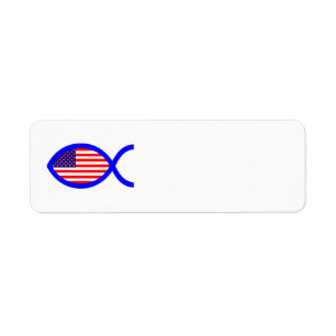 Amerikanische Flaggen-christliches Fisch-Symbol