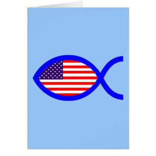 Amerikanische Flaggen-christliches Fisch-Symbol