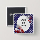 Amerikanische Flaggen-Foto-Rahmen Button (Vorne & Hinten)