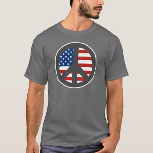Amerikanische Flaggen-Friedenszeichen-T - Shirt (Vorderseite)