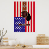 Amerikanische Flaggen-Gitarre Poster (Küche)