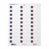 Amerikanische Flaggen: Glass Address Labels (Vorne)