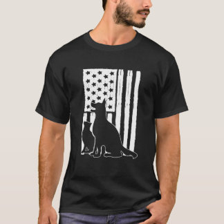 Amerikanische Flaggen-Hund und Katzenidee für den T-Shirt