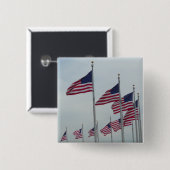 Amerikanische Flaggen im Washington Monument Button (Vorne & Hinten)
