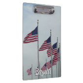 Amerikanische Flaggen im Washington Monument Klemmbrett (Rechts)