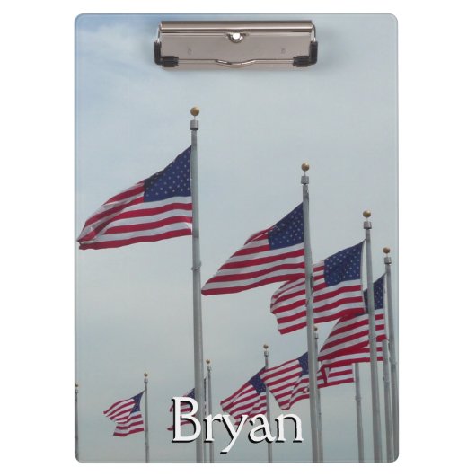 Amerikanische Flaggen im Washington Monument Klemmbrett (Vorderseite)