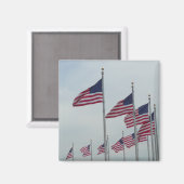 Amerikanische Flaggen im Washington Monument Magnet (Vorderseite/Rückseite)