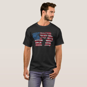 Amerikanische Flaggen-Iowa-Rotwild-Jagd T-Shirt