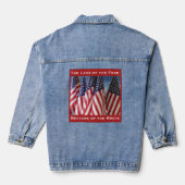 Amerikanische Flaggen Land der Freien Weil Brave B Jeansjacke (Rückseite)