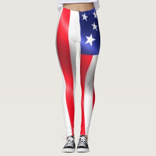 Amerikanische Flaggen-Leggings rot weiß und blau Leggings (Vorderseite)