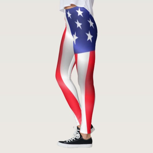 Amerikanische Flaggen-Leggings rot weiß und blau Leggings (Links)