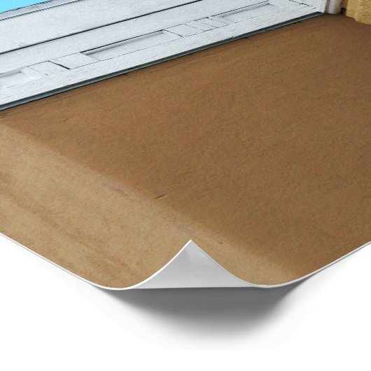 Amerikanische Flaggen mit Albuquerque Adobe Poster (Ecke)