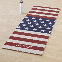 Amerikanische Flaggen-patriotischer individueller Yogamatte