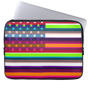 Amerikanische Flaggen-Pop-Kunst 4 Laptopschutzhülle
