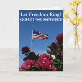 Amerikanische Flaggen Rote Blume Ließ Freiheitsrin Karte (Gelbe Blume)