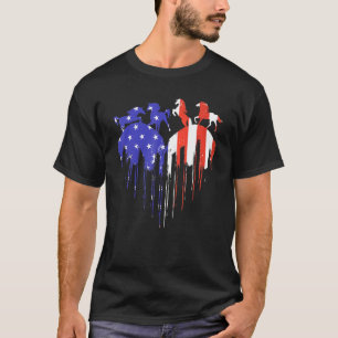 Amerikanische Flaggen Rotes Weißes Pferd und Blau  T-Shirt
