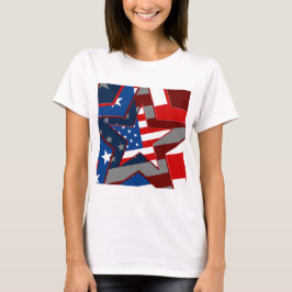Amerikanische Flaggen-Star-Muster T-Shirt