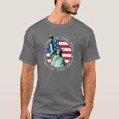 Amerikanische Flaggen-Statue-Freiheits-T-Shirt T-Shirt (Vorderseite)