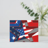 Amerikanische Flaggen-Sternmuster, ZSSG Postkarte (Stehend Vorderseite)