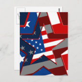 Amerikanische Flaggen-Sternmuster, ZSSG Postkarte (Vorne/Hinten)