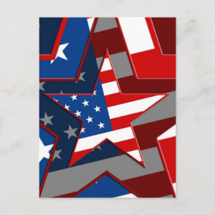 Amerikanische Flaggen-Sternmuster, ZSSG Postkarte
