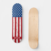 Amerikanische Flaggen Streifen Kinder Personalisie Skateboard (Vorderseite)