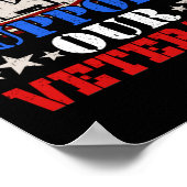 Amerikanische Flaggen unterstützen unsere Veterane Poster (Ecke)