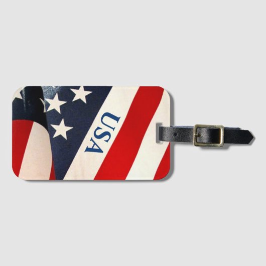 Amerikanische Flaggen-US Flagge rot weiß und blau Gepäckanhänger (Vorderseite (Horizontal))