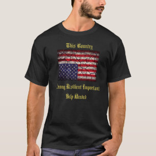 Amerikanische Flaggenangst Pavemen auf dem Rücken T-Shirt