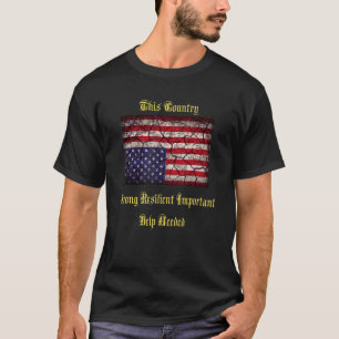 Amerikanische Flaggenangst Pavemen auf dem Rücken T-Shirt