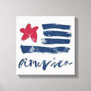 Amerikanische Flaggenfarben Leinwanddruck