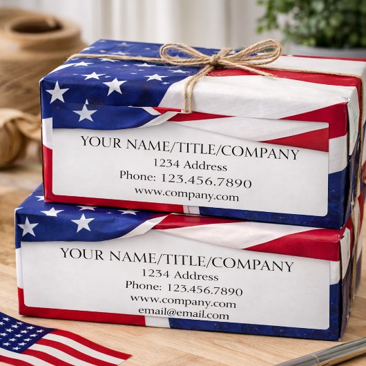 Amerikanische Flaggenfirma Name Shipping Labels