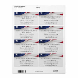 Amerikanische Flaggenfirma Name Shipping Labels