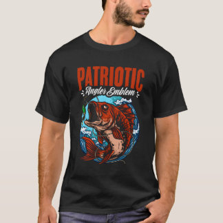 Amerikanische Flaggenfischerei 4th July Patriotic T-Shirt