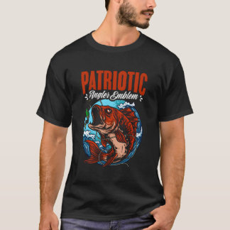 Amerikanische Flaggenfischerei 4th July Patriotic  T-Shirt
