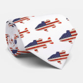 Amerikanische Flaggenfischerei auf Weiß Krawatte (Gerollt)