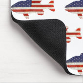 Amerikanische Flaggenfischerei auf Weiß Mousepad (Ecke)