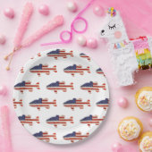 Amerikanische Flaggenfischerei auf Weiß Pappteller (Party)