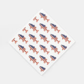 Amerikanische Flaggenfischerei auf Weiß Serviette (Ecke)
