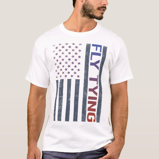 Amerikanische Flaggenfliegenbindung T-Shirt (Vorderseite)