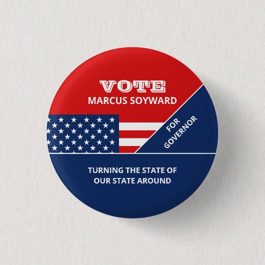 Amerikanische Flaggengestaltung, politische Wahlka Button (Vorderseite)
