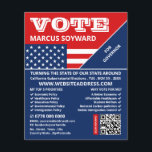 Amerikanische Flaggengestaltung, politische Wahlka Flyer<br><div class="desc">American Flag Design,  Political Campaigner Advertising Flyer von The Business Card Store.</div>