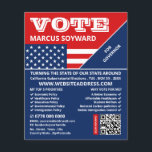 Amerikanische Flaggengestaltung, politische Wahlka Flyer<br><div class="desc">American Flag Design,  Political Campaigner Advertising Flyer von The Business Card Store.</div>