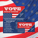 Amerikanische Flaggengestaltung, politische Wahlka Flyer<br><div class="desc">American Flag Design,  Political Campaigner Advertising Flyer von The Business Card Store.</div>