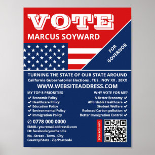 Amerikanische Flaggengestaltung, politische Wahlka Poster