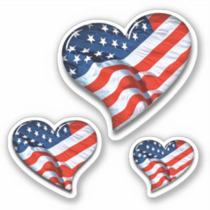 Amerikanische Flaggenherzen Aufkleber