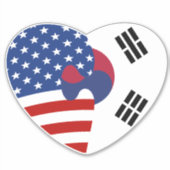 Amerikanische Flaggenherzen Aufkleber (Vorderseite)