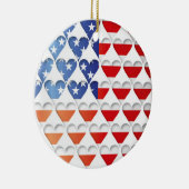 Amerikanische Flaggenherzen Keramik Ornament (Rechts)